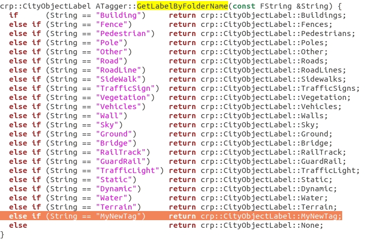 Create semantic tags - CARLA Simulator
